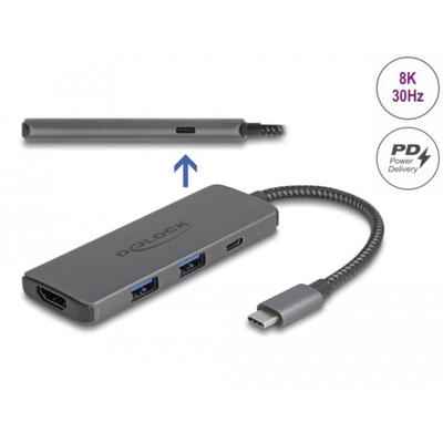 DeLOCK 87804 laptop dock & poortreplicator Bedraad USB 3.2 Gen 1 (3.1 Gen 1) Type-C Grijs