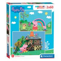 Clementoni legpuzzel - peppa pig, 2x60st. - thumbnail