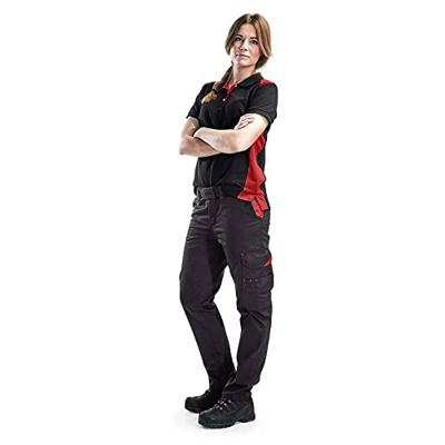 Blåkläder Dames poloshirt piqué 33901050 | Zwart/Rood | Maat 3XL - 7330509479551