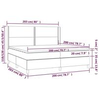 Boxspring met matras stof donkerbruin 200x200 cm - thumbnail