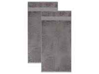 LIVARNO Set van 2 bamboe handdoeken 50 x 100 cm (Grijs) - thumbnail