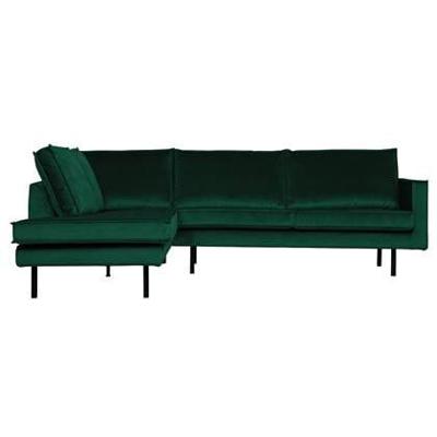 WOOOD Hoekbank 'Rodeo' Links, Velvet, kleur Green Forest