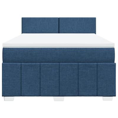 Boxspring met matras stof blauw 160x200 cm