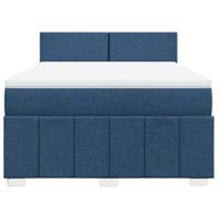 Boxspring met matras stof blauw 160x200 cm - thumbnail