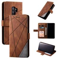Voor Samsung Galaxy S9 Plus Skin Feel Splicing Horizontal Flip Leather Case met Holder & Card Slots & Wallet & Photo Frame(Brown) - thumbnail
