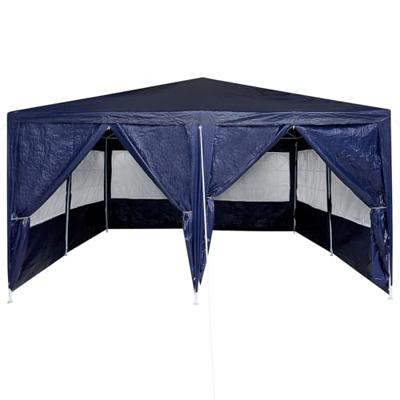 partytent met 8 zijwanden blauw 4x4 m PE