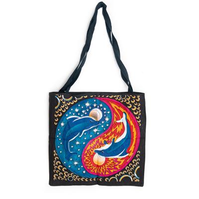 Tote Bag Katoen - Yin Yang Dolfijnen (45 cm) Tote Bag Katoen - Yin Yang Dolfijnen (45 cm)