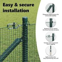 VidaXL Afrasteringspaal groen 10 x 0,5 m (16 x 16 mm gaas) staal - thumbnail