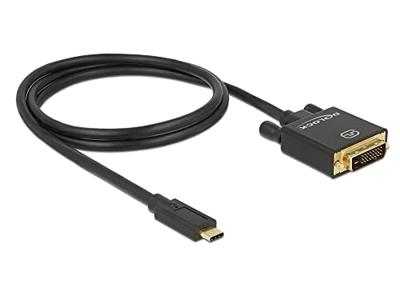 Delock 85320 Kabel USB Type-C male > DVI 24+1 male (DP Alt Mode) 4K 30 Hz 1 m zwart - thumbnail