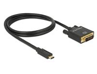 Delock 85320 Kabel USB Type-C male > DVI 24+1 male (DP Alt Mode) 4K 30 Hz 1 m zwart - thumbnail