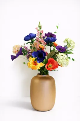 Zijden boeket - Indigo & Apricot