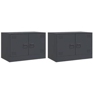 Tv-meubelen 2 st 67x39x44 cm staal antracietkleurig