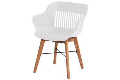 Hartman Jill tuinstoel wit - houten onderstel