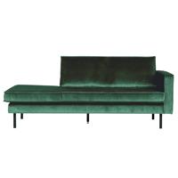 WOOOD Daybed 'Rodeo' Rechts, Velvet, kleur Forest Green - thumbnail