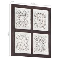 VidaXL Wandpaneel handgesneden 40x40x1,5 cm mdf bruin en wit - thumbnail
