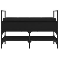 Schoenenbank 85,5x42x57,5 cm bewerkt hout zwart - thumbnail