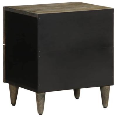 Nachtkastje 40x33x46 cm massief mangohout lichtgrijs