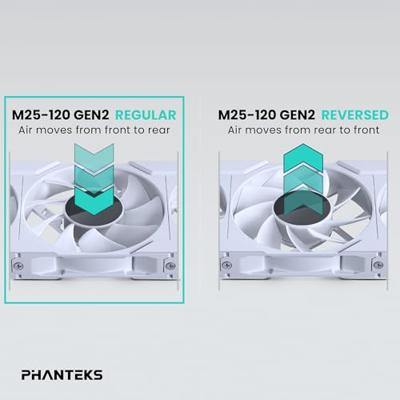 Phanteks PH-F120M25_G2_DWT01 PC-ventilator Wit (b x h x d) 120 x 25 x 120 mm Phanteks PH-F120M25_G2_DWT01 PC-ventilator Wit (b x h x d) 120 x 25 x 120 mm