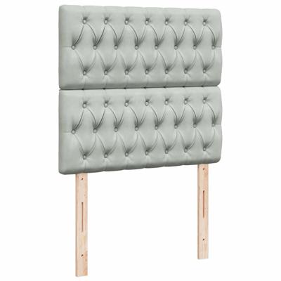 Boxspring met matras fluweel lichtgrijs 120x190 cm - thumbnail