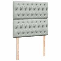 Boxspring met matras fluweel lichtgrijs 90x190 cm - thumbnail