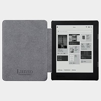 Lunso - Kobo Aura H20 Edition 2 hoes (6.8 inch) - Vegan Saffiano Leren sleep cover - Vermeer Melkmeisje