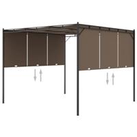 Tuinprieel met zijgordijn 3x3x2,25 m taupe - thumbnail