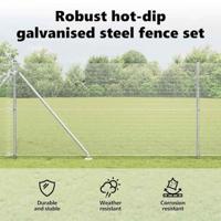 VidaXL Afrasteringspaal zilver 10 x 1,2 m (12 x 12 mm gaas) staal - thumbnail