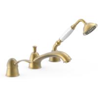 Badrandkraan Tres Clasic Mengkraan Incl. Handdouche Verouderd Messing Mat - thumbnail