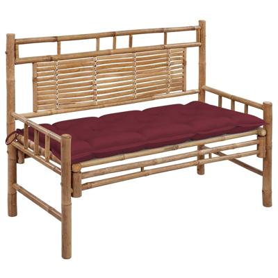 VidaXL Tuinbank met kussen 120 cm bamboe