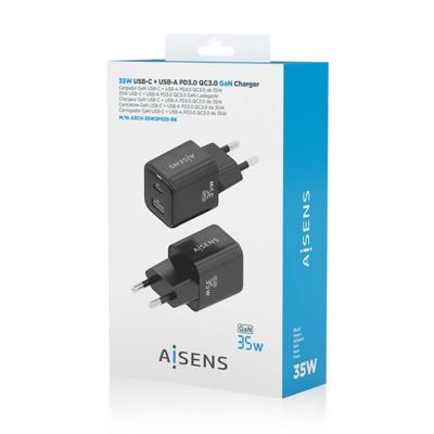 Oplader Aisens ASCH-35W2P025-BK Zwart 35 W (1 Stuks)