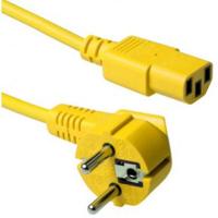ACT AK5406 Stroomkabel Randaarde Stekker Schuko CEE7/7 male (haaks) - C13 Geel - 5 meter - thumbnail