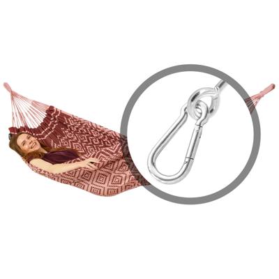 Eenpersoons hangmat met bevestiging - 300x140cm - Paars - 120kg draagkracht- 100% katoen - binnen & buiten Eenpersoons hangmat met bevestiging - 300x140cm - Paars - 120kg draagkracht- 100% katoen - binnen & buiten