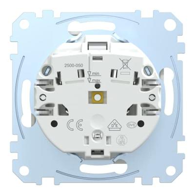 Merten MEG2301-0319 Wandcontactdoos met randaarde Inzetstuk System M, 1-M, M-Smart, M-Plan, M-Creativ Polar-wit (glanzend) 1 stuk(s)