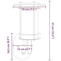 VidaXL Buitenwandlamp met sensor roestvrij staal zwart - thumbnail