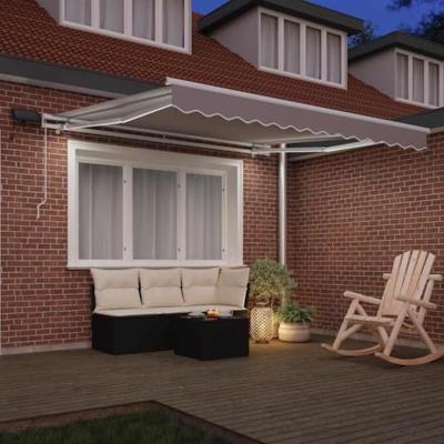 VidaXL Inklapbaar zonnescherm lichtgrijs 300 x 250 cm stof en staal