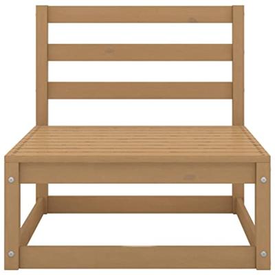 9-delige Loungeset massief grenenhout honingbruin