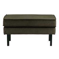 WOOOD Hocker 'Rodeo' Velvet, kleur Donkergroen - thumbnail