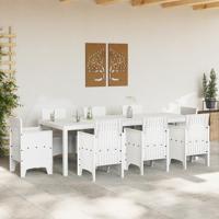 Tuintafel 250x100x73 cm poly rattan wit - thumbnail