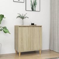 Dressoir met houten poten 60x35x70 cm spaanplaat sonoma eiken - thumbnail
