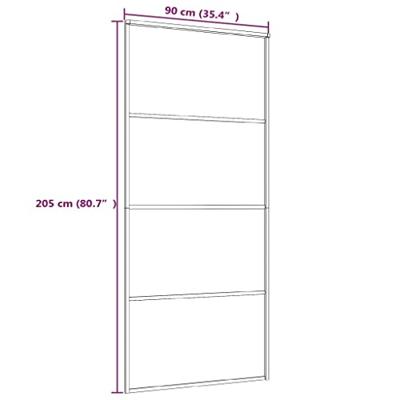 VidaXL Schuifdeur 90x205 cm mat esg-glas en aluminium zwart VidaXL Schuifdeur 90x205 cm mat esg-glas en aluminium zwart