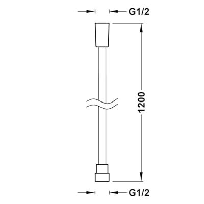 Doucheslang Tres Satijn 1.20 m Mat Zwart
