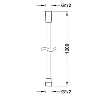 Doucheslang Tres Satijn 1.20 m Mat Zwart - thumbnail