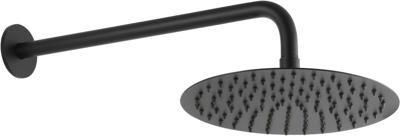 Hoofddouche Qisani Flow met wanddouchearm Ø 25 cm Geborsteld Mat Zwart