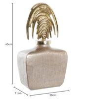 Vaas DKD Home Decor Kristal Beige Gouden Aluminium (28 x 11 x 45 cm) - thumbnail