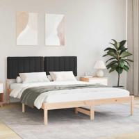 Bedframe met Gevoerd Hoofdgedeelte Zwart 160 x 200 cm - thumbnail