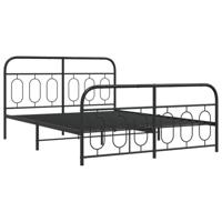 Bedframe met hoofd- en voeteneinde metaal zwart 150x200 cm - thumbnail
