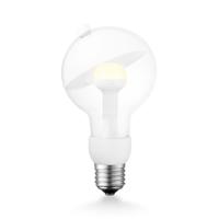 Design LED Lichtbron Move Me - Wit - G80 Sphere LED lamp - 8/8/13.7cm - Met verstelbare diffuser via magneet - geschikt voor E27 fitting - 3W 220lm 2700K - warm wit licht - thumbnail