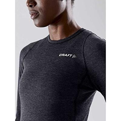 Craft Core Wool Merino LS Thermoshirt Dames Black Melange XL