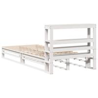 Bedframe zonder matras massief grenenhout wit 90x200 cm - thumbnail