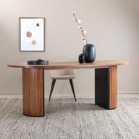 Nohr Deens Ovale Eettafel 'Fionna' 200 x 90cm, kleur Walnoot - thumbnail